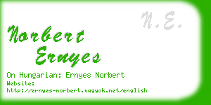 norbert ernyes business card